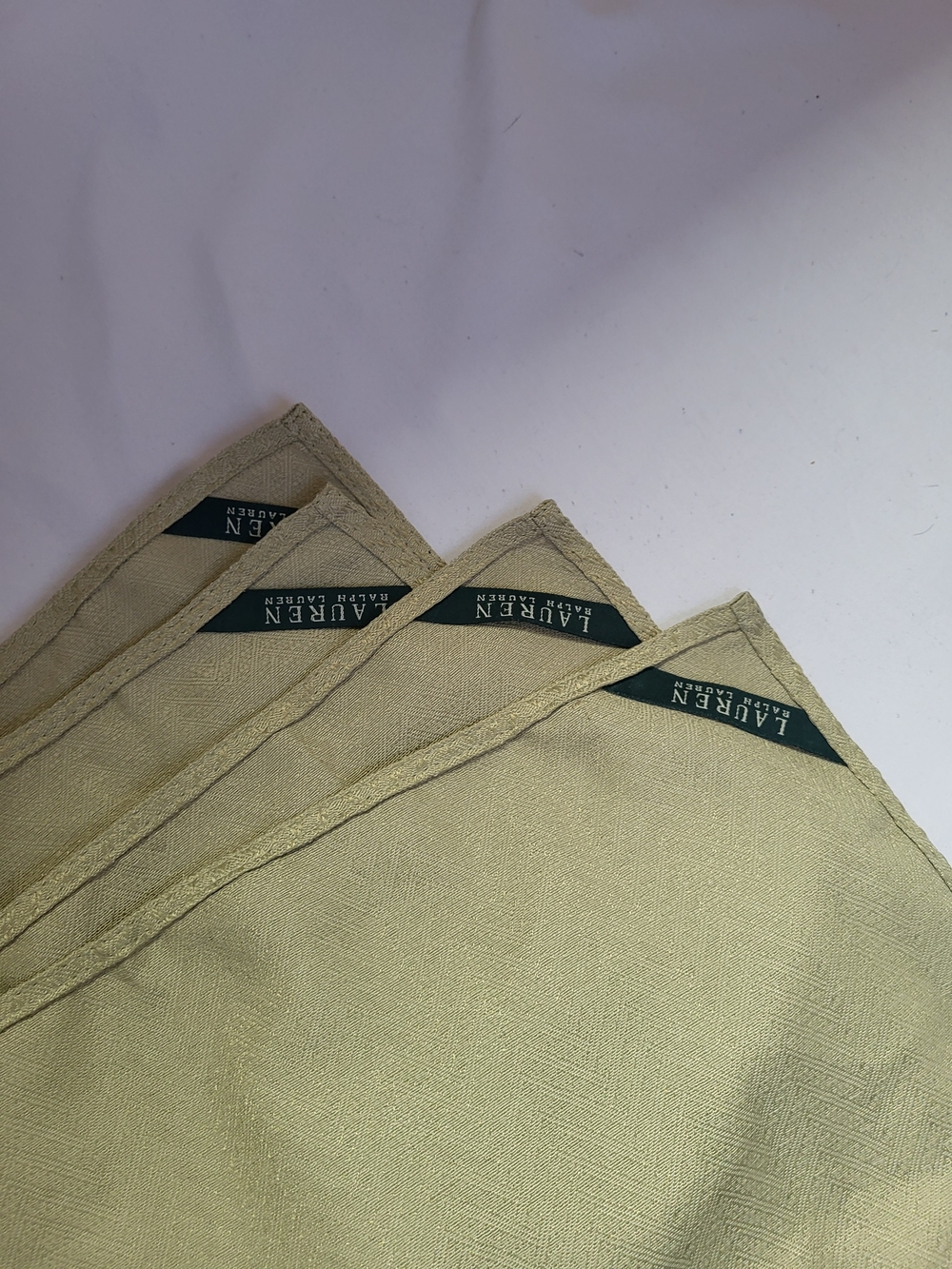 Ralph Lauren Sage Green Herringbone Cloth Napkins, Set Of 4